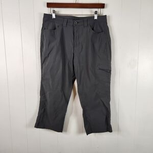 Eddie Bauer Gray Cropped Capri Pants Mid Rise Nylon Stretch Size 6 Hiking Gorp